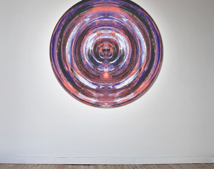 Frammento VI (Ø 100 cm) by Sven Pfrommer - Round artwork is ready to hang