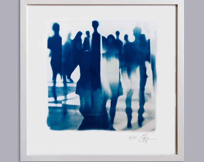 HUMAN BLUE VII handmade Cyanotype Print on finest Paper