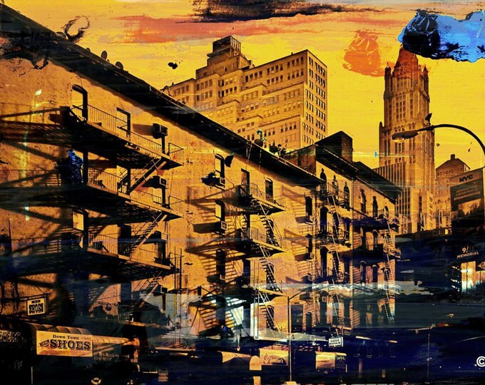 NEW YORK STAIRS by Sven Pfrommer - 140x70cm Artwork is ready to hang.