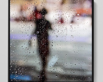Rainy Hong Kong Photo Art: Limited Edition Framed Print (100x100cm)