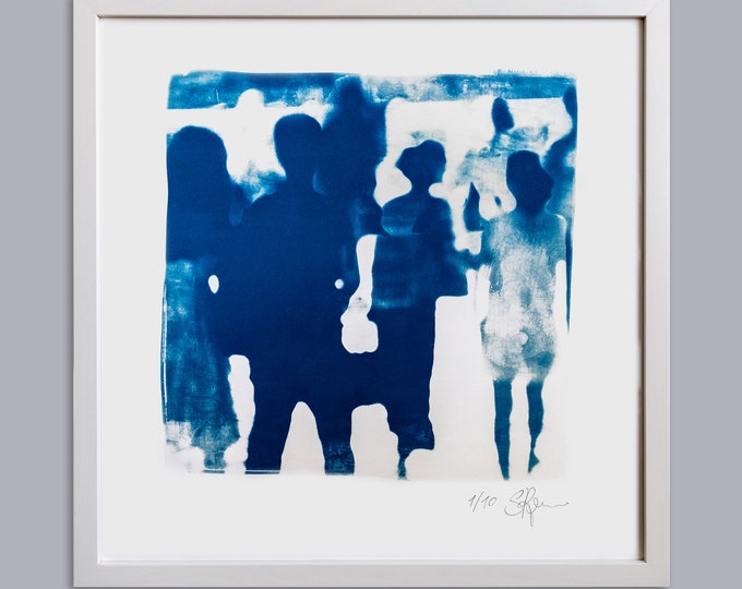 HUMAN BLUE X handmade Cyanotype Print on finest Paper