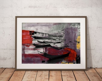 Waterworld III by Sven Pfrommer - Artwork is ready to hang with a solid wooden frame