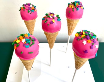 Ice Cream cakepops, Ice-cream party pops, Party favors