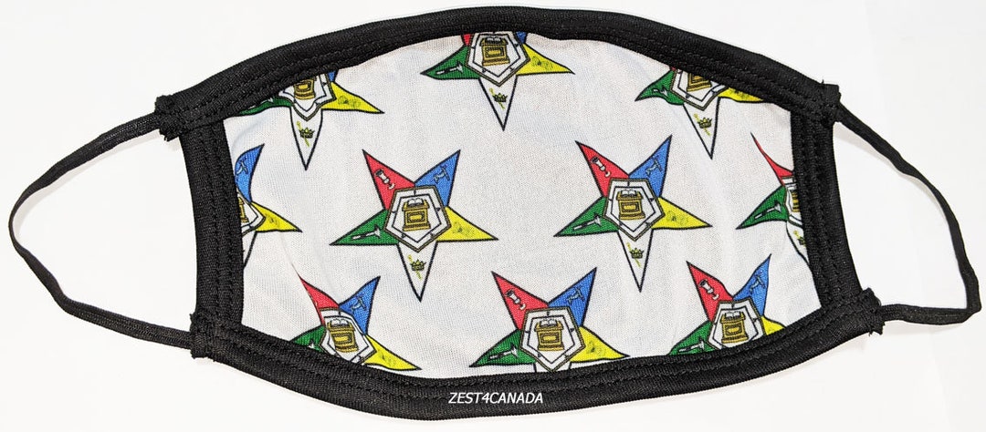 Order of Eastern Star Masonic Freemason OES White Face Mask Double ...