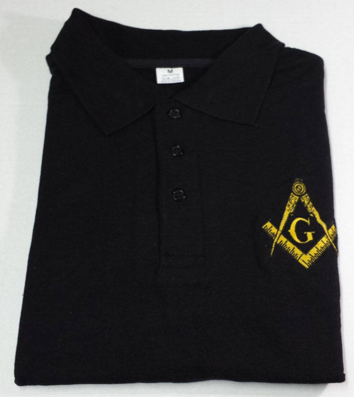 Black Masonic Polo Shirt With Embroidered G Logo & Square Etsy