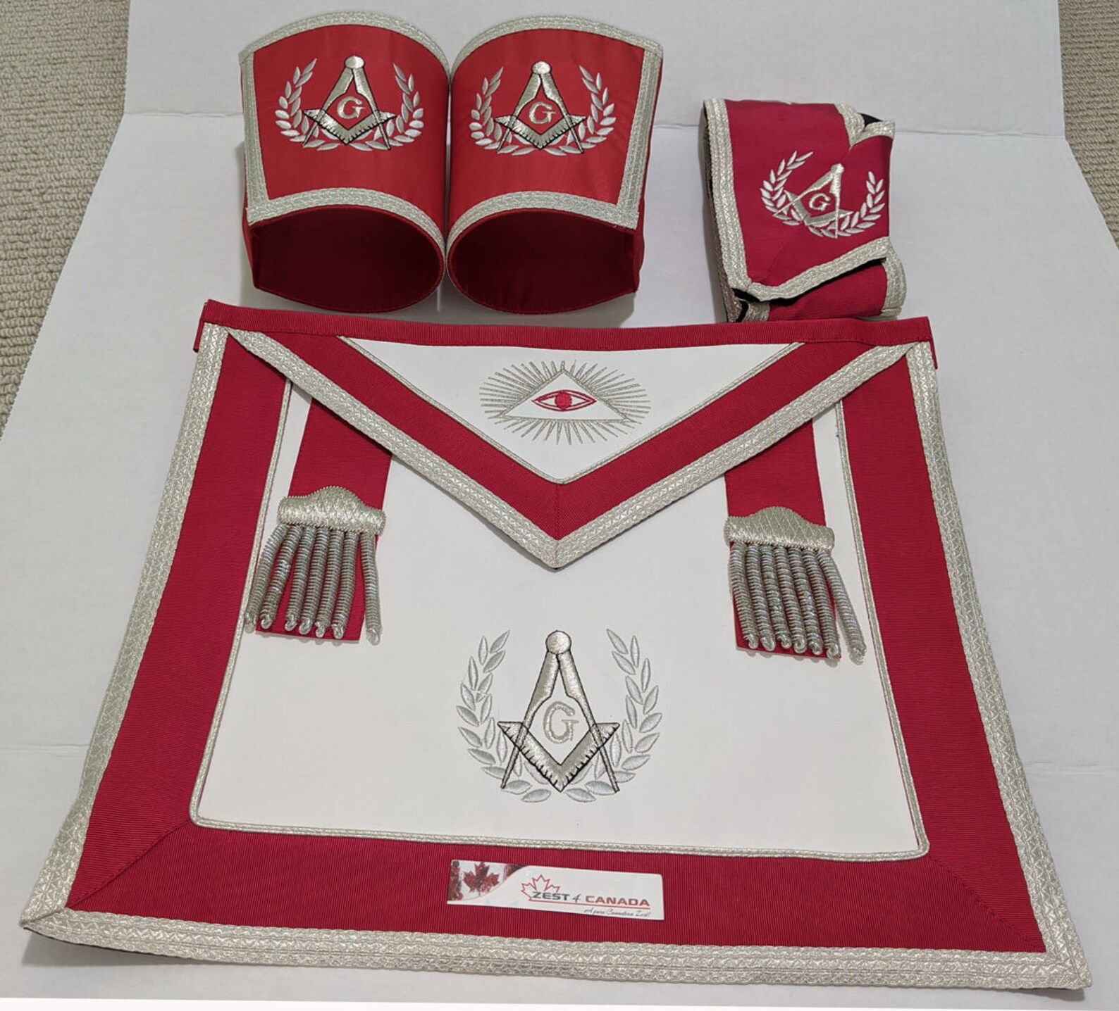 Masonic Regalia Royal Arch Grand Past High Priest Apron Set 5 Item Set | #4648298387