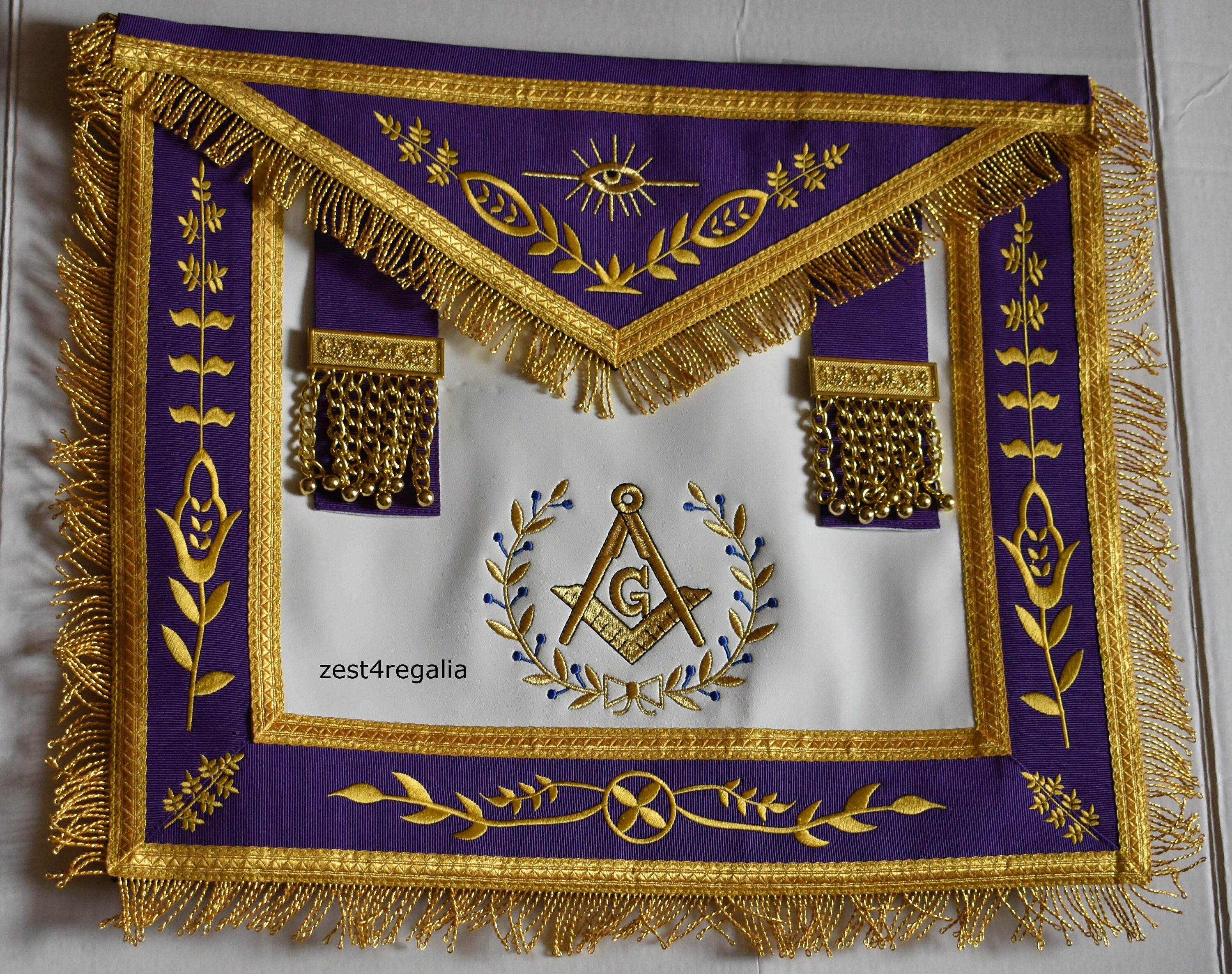 Masonic Collectables Flagline cord and Tassels Masonic Apron Purple