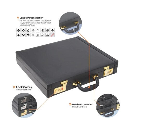 Masonic Briefcase Grand Lodge Size With Double Combination Lock