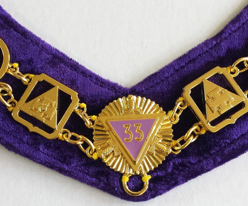 Masonic Regalia 33 Degree Purple Chain Collarfreecase Etsy