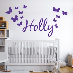 WD101003 | Personalised Name Wall Art Sticker with Butterflies