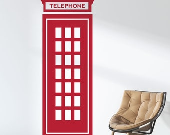 WD101015 | London - English, British Telephone Box Booth Wall Art Sticker
