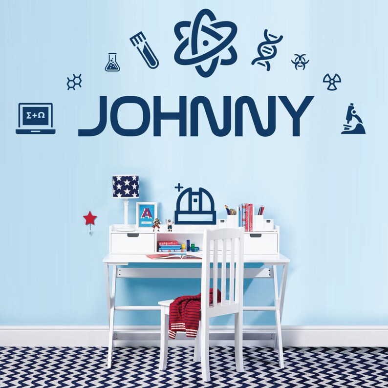 WD101036 Personalised Name Wall Art Sticker Science Etsy