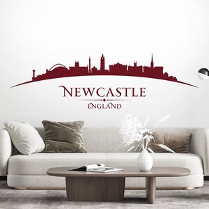 Newcastle City Skyline - Gateshead Millennium Bridge, Theatre Royal, Quayside - Sovrum Vardagsrum Vinylväggdekor Storbritannien