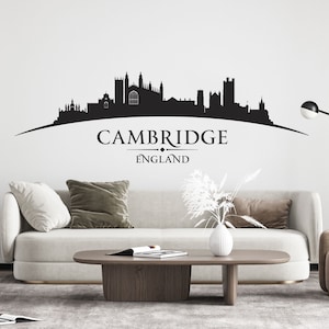 WD101138 | Cambridge, Engeland City Skyline - Cambridge Backs, King&#39;s College Chapel, University - muursticker slaapkamer woonkamer