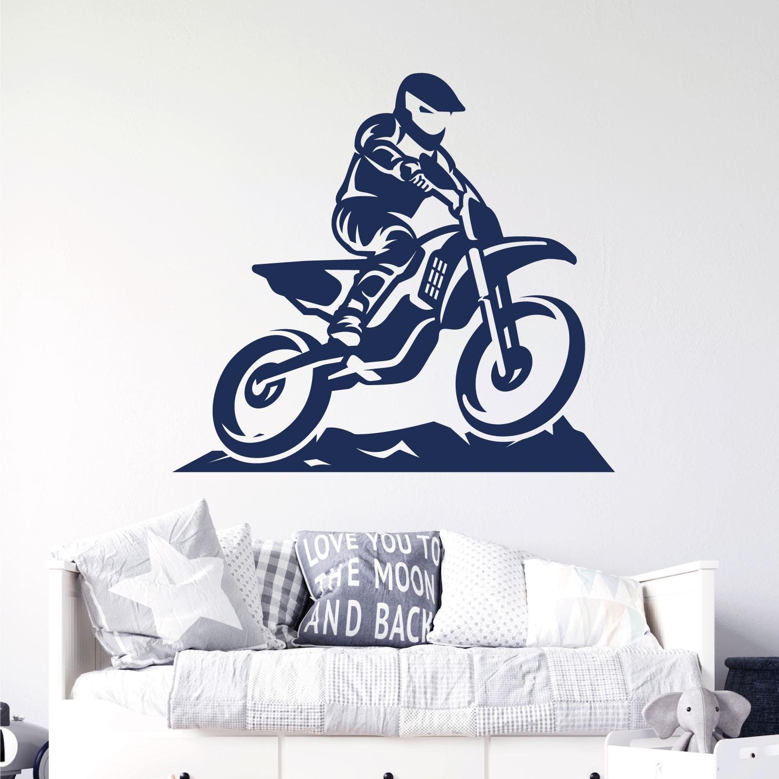 WD101512 | MX Biker Silhouette, Motocross Sport, Stunts - Boys Room Decal Wall Sticker