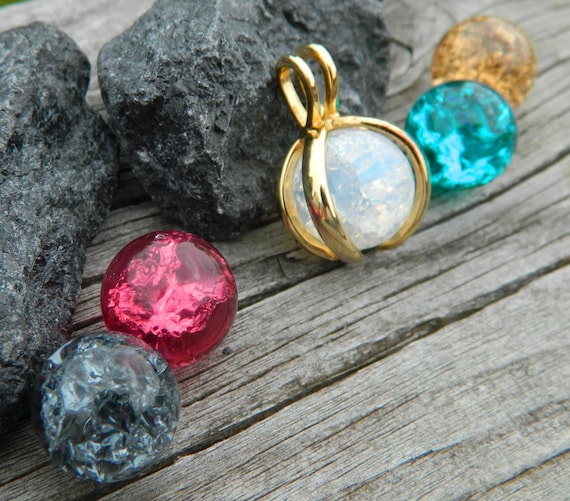 Interchangeable 18K Gold Plated Marble Pendant With 14mm Clear