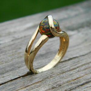 18k Gold Plated Interchangeable ring (over sterling silver) with your choice of 8mm opal stone