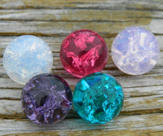 12mm Fried Cracked Glass stones / marbles for interchangeable jewelry