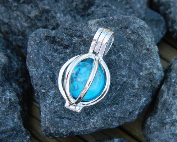 Interchangeable Pendant With 10mm Turquoise Howlite