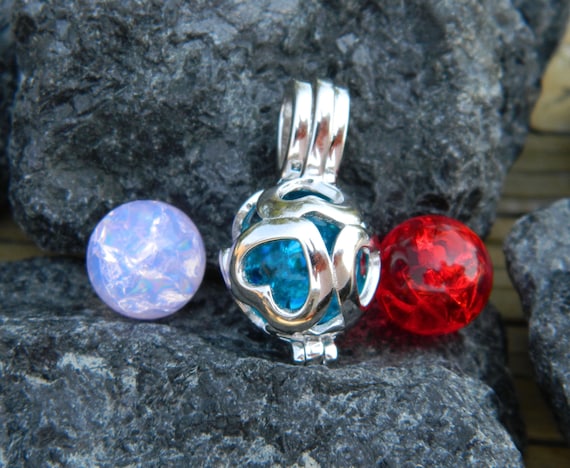 Marble Interchangeable Heart Pendant with 10mm cracked glass