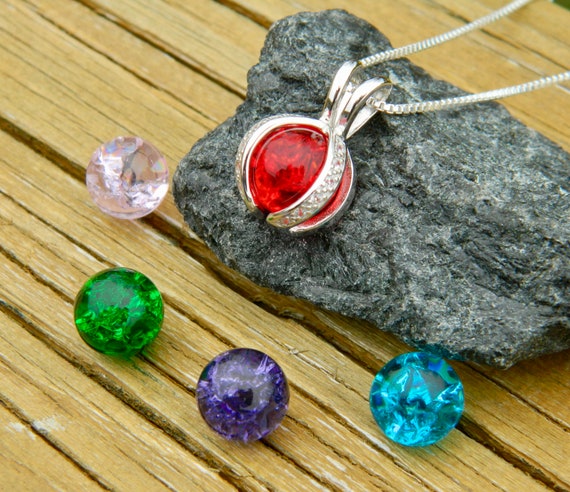 Interchangeable Marble Pendant With 10mm Clear Cracked Glass