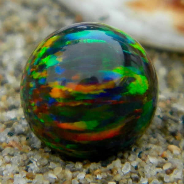 Black syn. opal marble stone for interchangeable jewelry