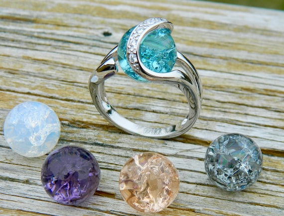 Bague en verre transparent hotsell