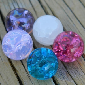 5 - 10mm 12mm 14mm or 16mm Fried Cracked Glass stones / marbles for interchangeable jewelry