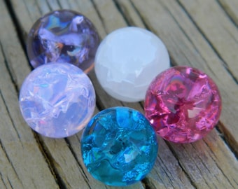 5 - 10mm 12mm 14mm or 16mm Fried Cracked Glass stones / marbles for interchangeable jewelry