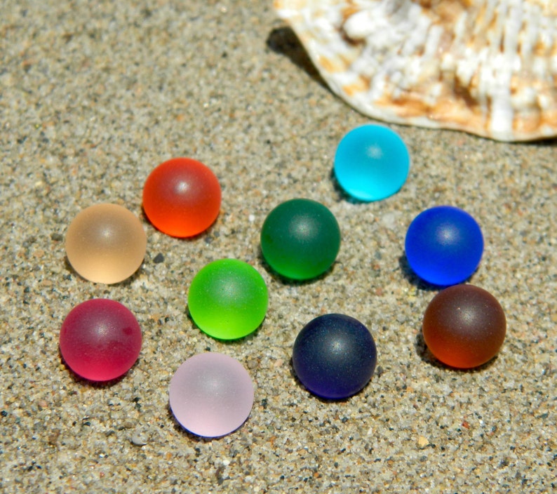 10 10mm Sea Glass Stones Marbles for Interchangeable Jewelry Etsy