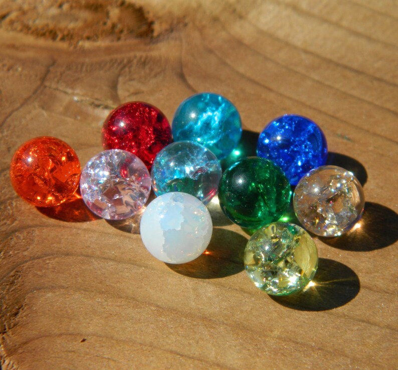 10 8mm Fried Cracked Crackle Glass Marbles for Etsy