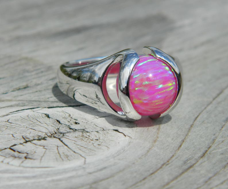 Interchangeable Ring .925 Sterling Silver With 10mm Syn. - Etsy