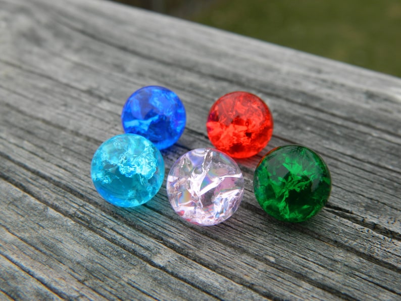 5 10mm Fried Cracked Glass Stones / Marbles for Etsy