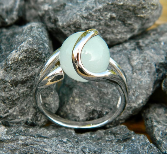 Phosphorescente Bague en marbre interchangeable avec votre choix de pierre de verre phosphorescente de 12 mm. Etsy France