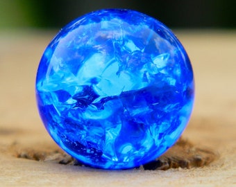 8mm 10mm 12mm 14mm Fried Blue  Cracked Glass stones / marbles for interchangeable jewelry