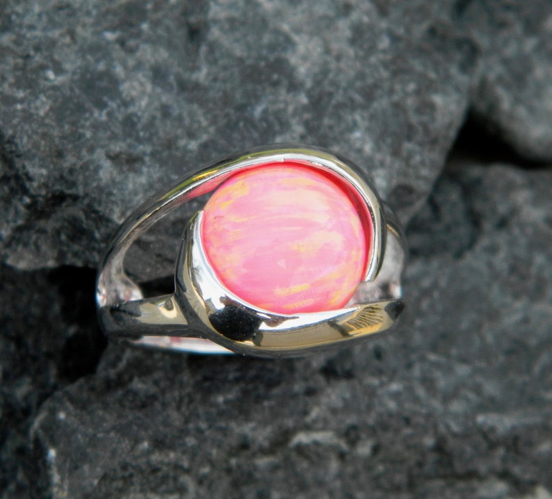 Interchangeable Marble Ring .925 Sterling Silver With Your Etsy