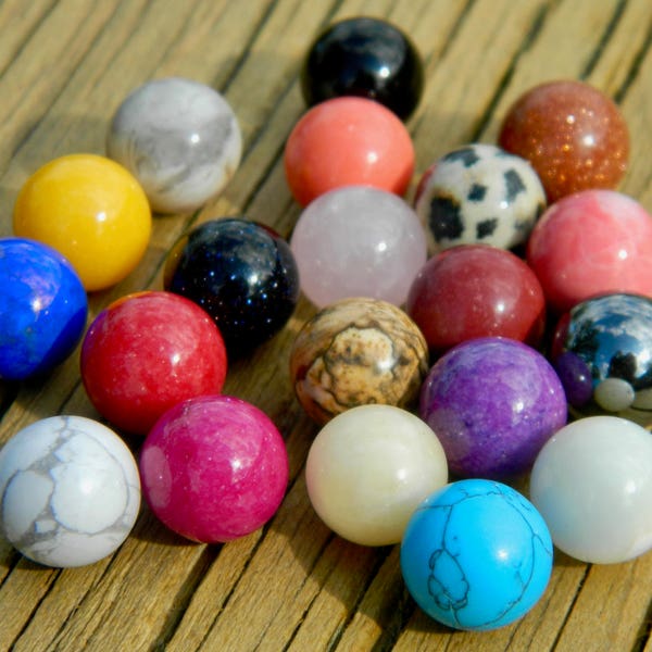 20 - 10mm Semi Precious Stones Marbles pour bijoux interchangeables