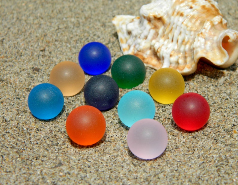 10 12mm Sea Glass Stones Marbles for interchangeable jewelry Etsy