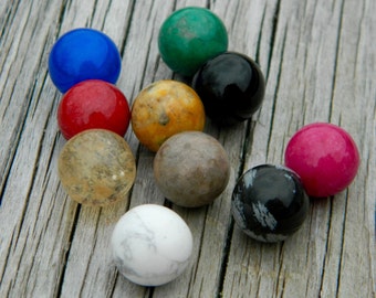 Canicas de piedras semipreciosas de 10-12 mm para joyería intercambiable
