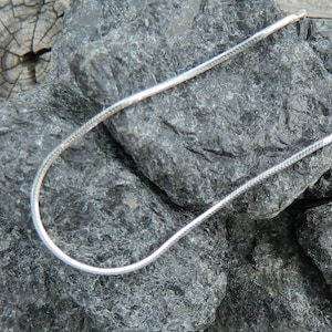 925 Sterling Silver 8-Sided Diamond Cut Snake Necklace - Thickness 1.00 mm (0.04 in) Made in Italy Snake Chain 1.0mm