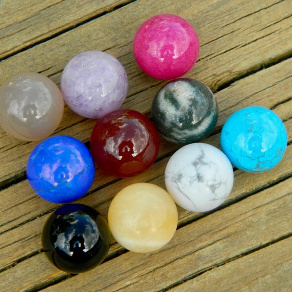 10 - 12mm Semi Precious Stones Marbles for interchangeable jewelry