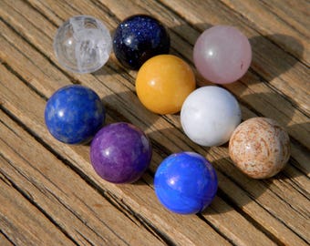 Canicas de piedras semipreciosas de 10-12 mm para joyería intercambiable