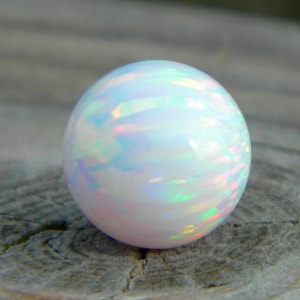 Fire & Snow (white) syn. opal marble stone for interchangeable jewelry