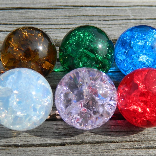 Clear Glass Cracked Marbles Etsy