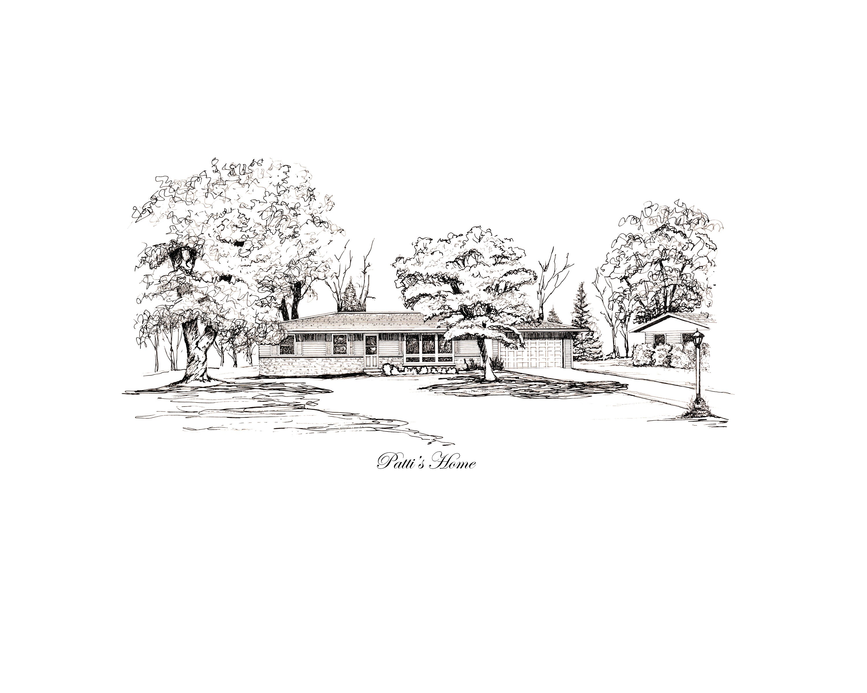 Custom Home Pen and Ink Drawing - Etsy