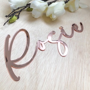 Rose gold mirror personalized wall name plaque acrylic wood | name sign | custom name | girls name | boys name | kids bedroom decor