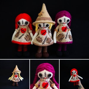 CROCHET PATTERN PDF  Mini Raggedy Voodoo Dolls, Scarecrow Amigurumi Pattern, Voodoo Ragdoll pattern, witch doll pattern, Halloween Pattern