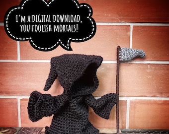 CROCHET PATTERN Grim Reaper, gothic amigurumi doll, Halloween amigurumi pattern, horror crochet, goth dolls, creepy cute, Death crochet