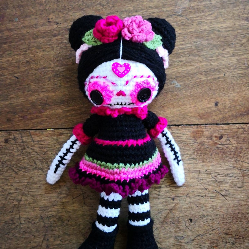 Sugar Skull Doll Crochet Pattern Day of the Dead Amigurumi Etsy