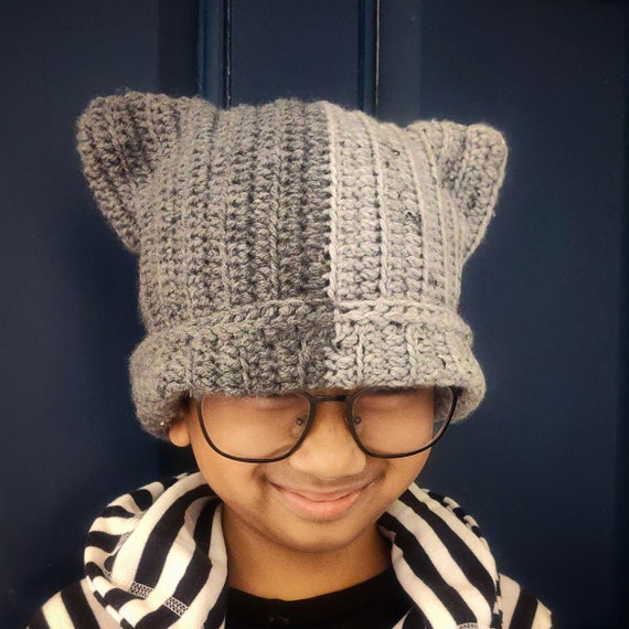 Cat Beanie, Crochet Cat Beanie, Crochet Pussy Cat Hat, Cat Ears